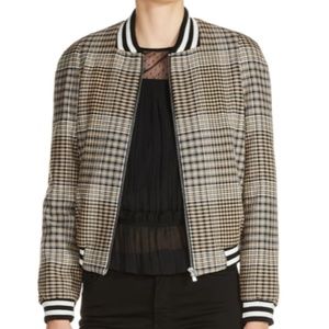 Maje Plaid Bomber Jacket 36/Us 4 - image 1